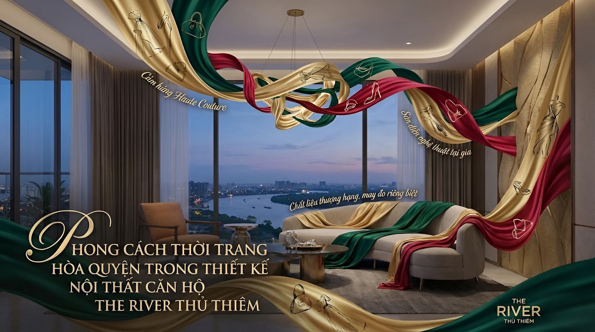 Phong Cách Thời Trang Hòa Quyện Trong Thiết Kế Nội Thất Căn Hộ The River Thủ Thiêm