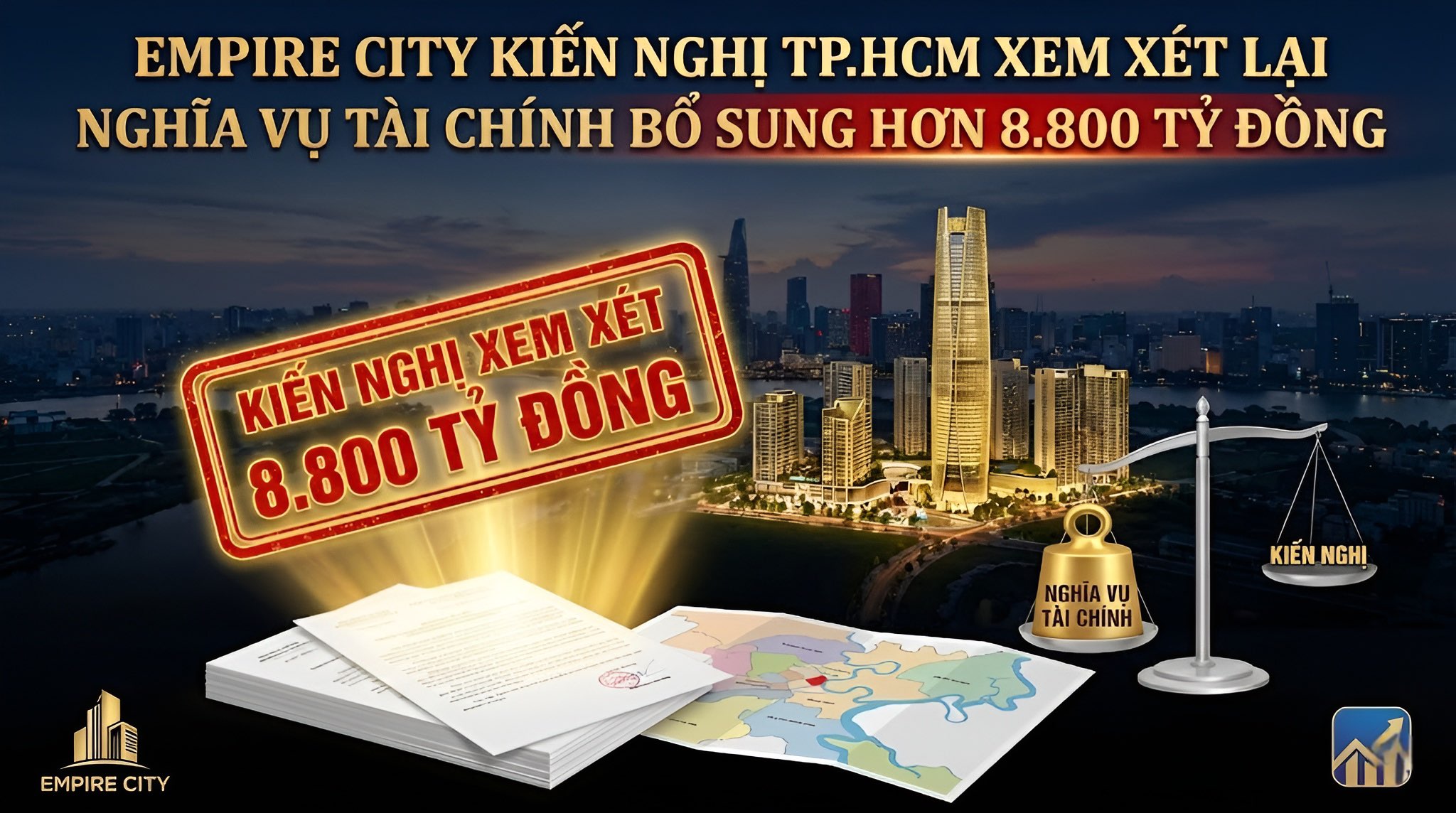 Empire City Kiến Nghị TP.HCM Xem Xét Lại Nghĩa Vụ Tài Chính Bổ Sung Hơn 8.800 tỷ đồng